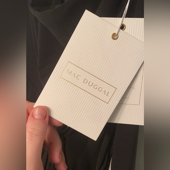 BLACK Mac Duggal one Shouldered Gown. Size 14 - Picture 7 of 8